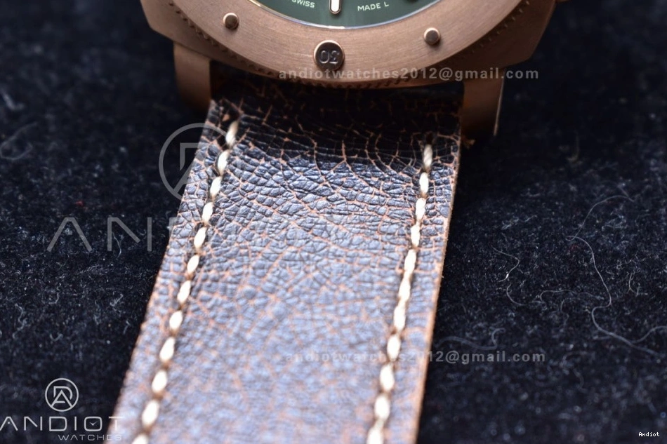 N Calfskin on 1:1 Best PAM382 Strap Super Distressed Brown P.9000 VSF Bronzo V2 Edition Clone 0511